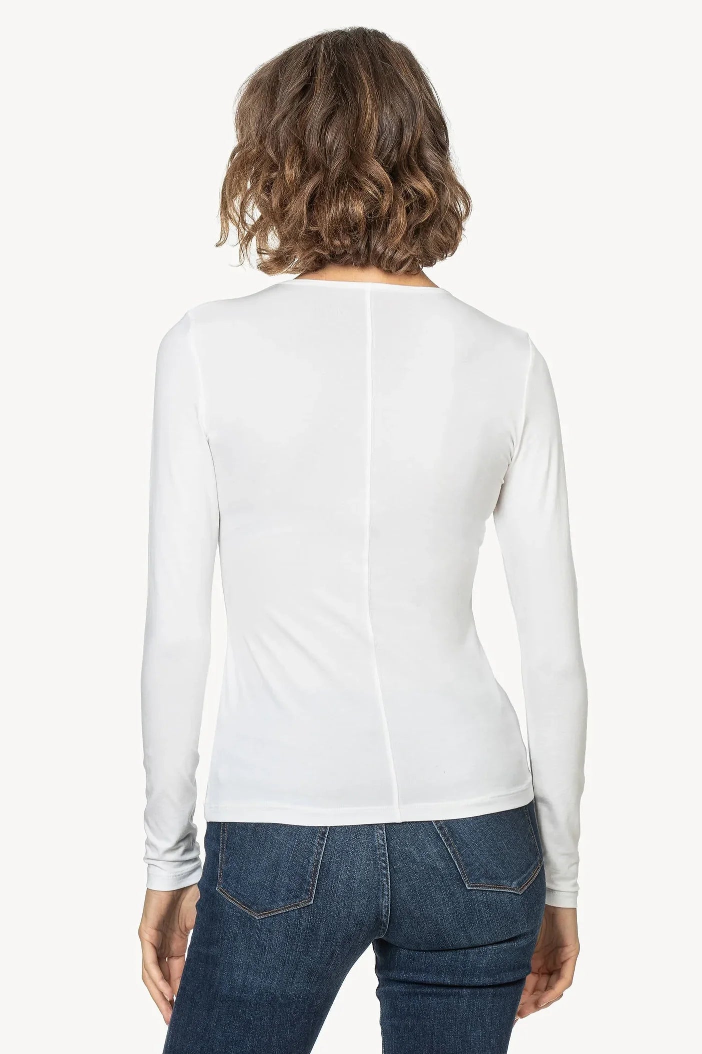 Long Sleeve Crew Tee in White