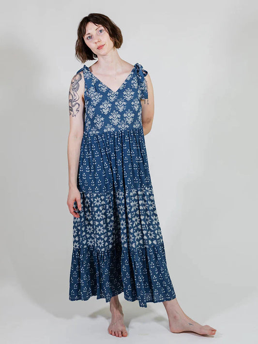 Lorelei Tiered Dress - Indigo Trio Dresses Mata Traders Indigo Trio M
