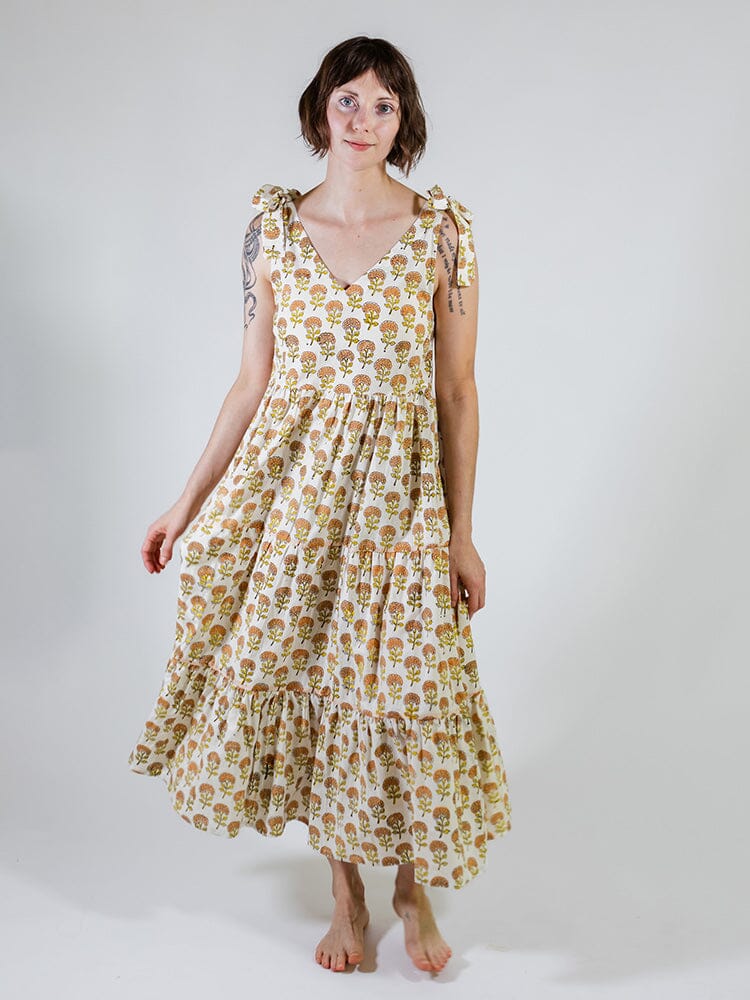 Mata Traders Lorelei Tiered Dress - Marigold Dresses Mata Traders