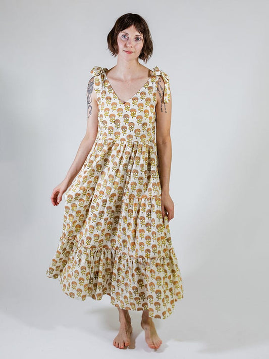 Mata Traders Lorelei Tiered Dress - Marigold Dresses Mata Traders