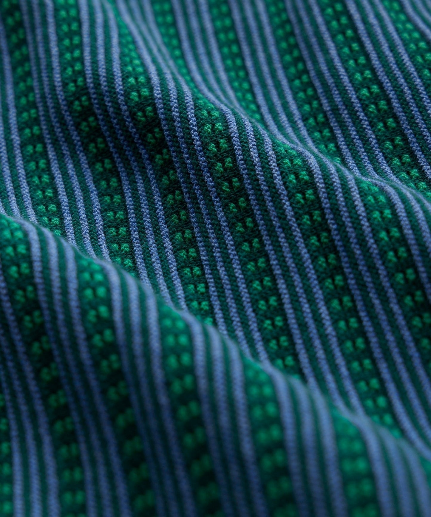 Mixed Stripe Bungalow Polo in Evergreen