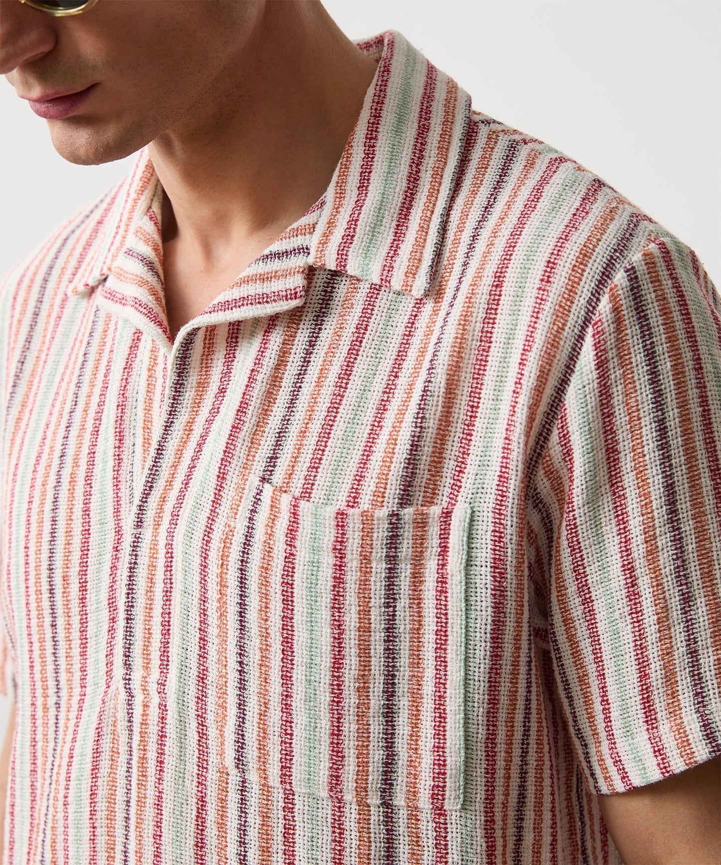 Multi-Stripe Polo in Tuscan Terracotta