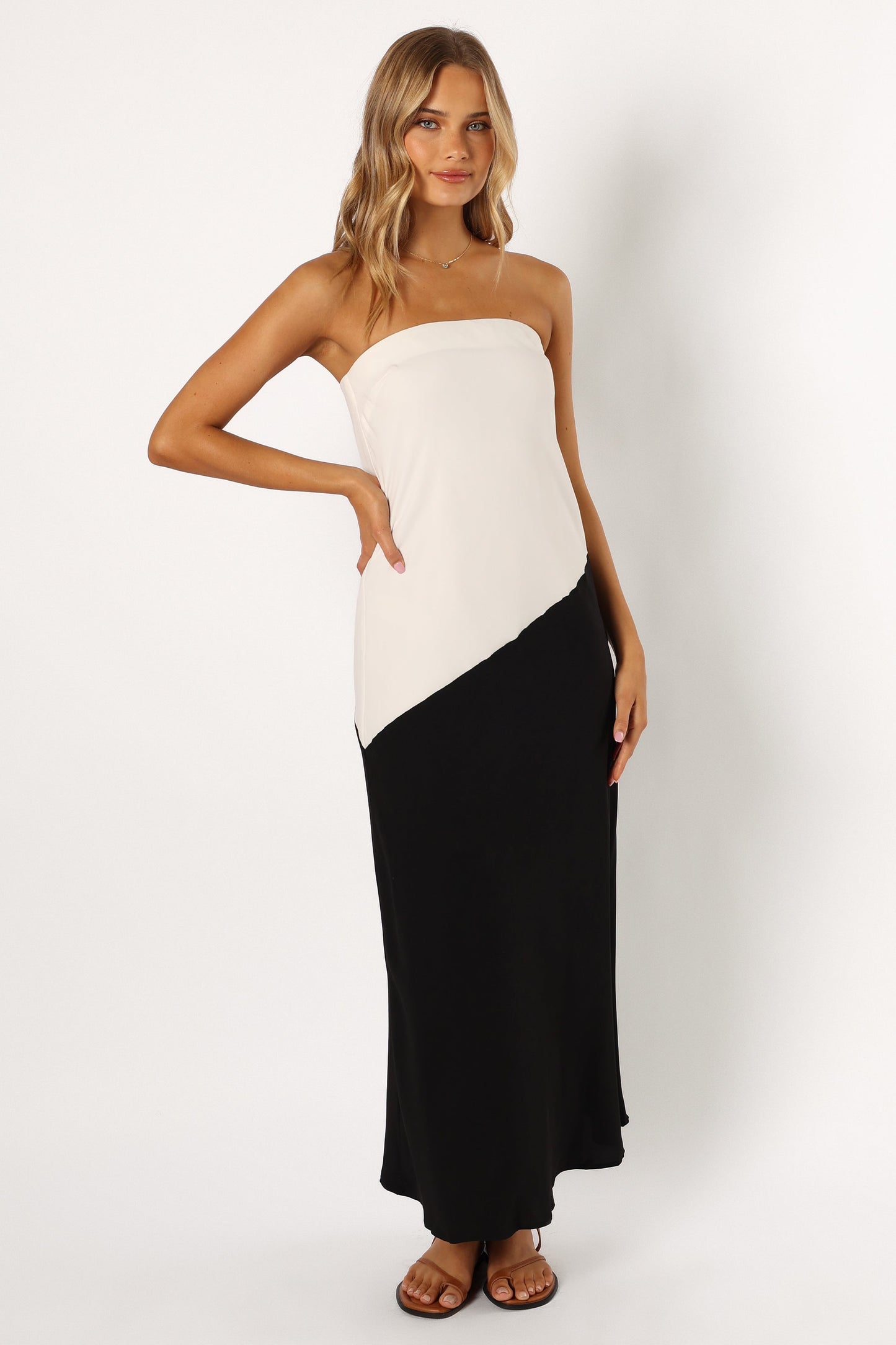 Joanna Maxi Dress - White Black