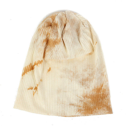 Winter Casual Cotton Ribbed Tie Dye Beanie Hat