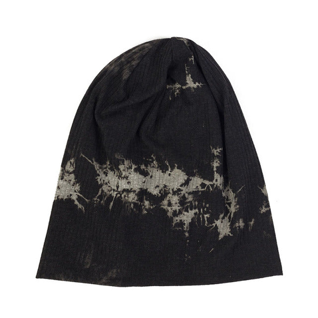 Winter Casual Cotton Ribbed Tie Dye Beanie Hat