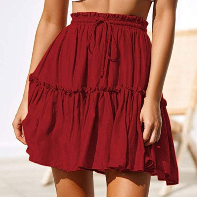 Summer Short Skirts Vintage Ruffled Mini Skirt