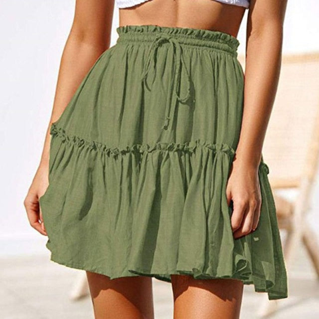 Summer Short Skirts Vintage Ruffled Mini Skirt