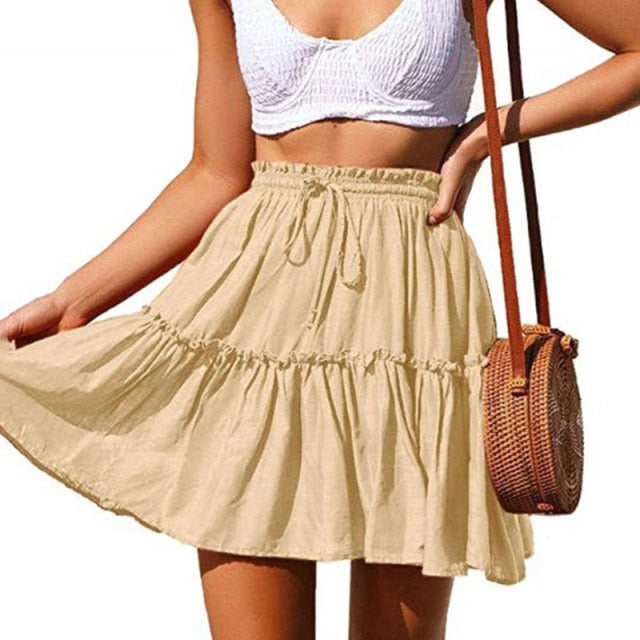 Summer Short Skirts Vintage Ruffled Mini Skirt