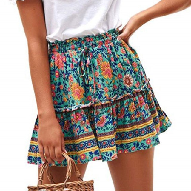 Summer Short Skirts Vintage Ruffled Mini Skirt