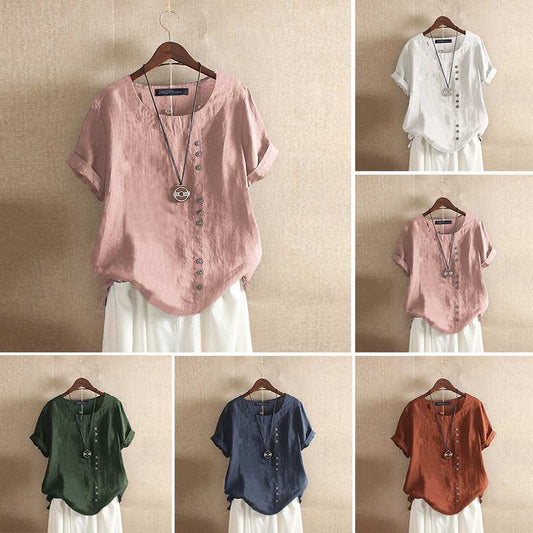 Elegant Cotton Casual  Blouse