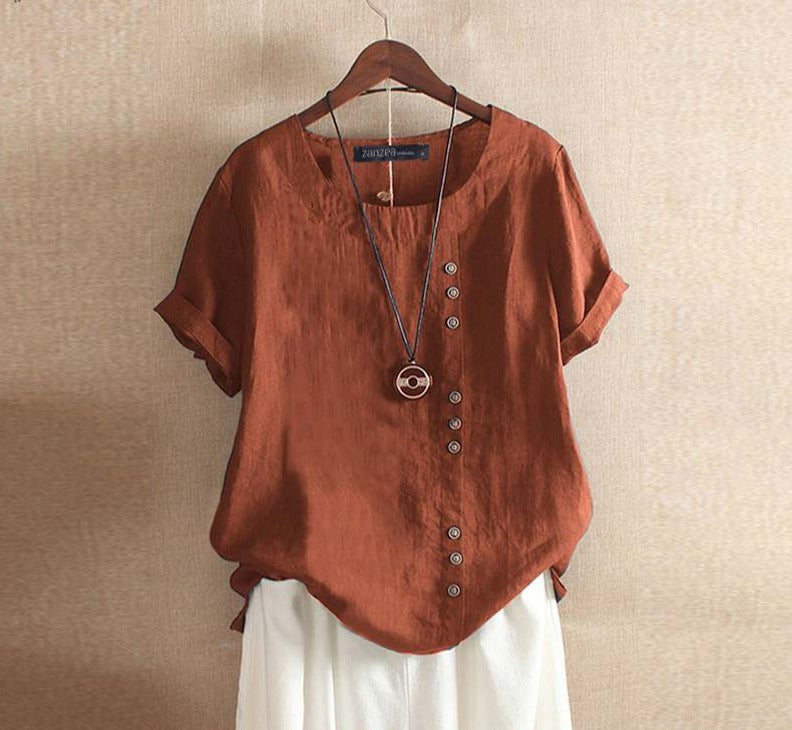 Elegant Cotton Casual  Blouse