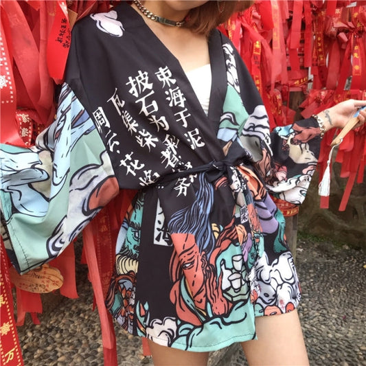 Japanese Streetwear Women Kimono Cardigan