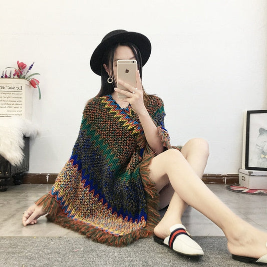 knitted Pullover Cloak - Ishka