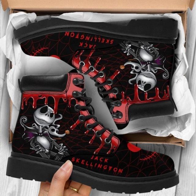 Digital Print Skull Pattern PU Boots