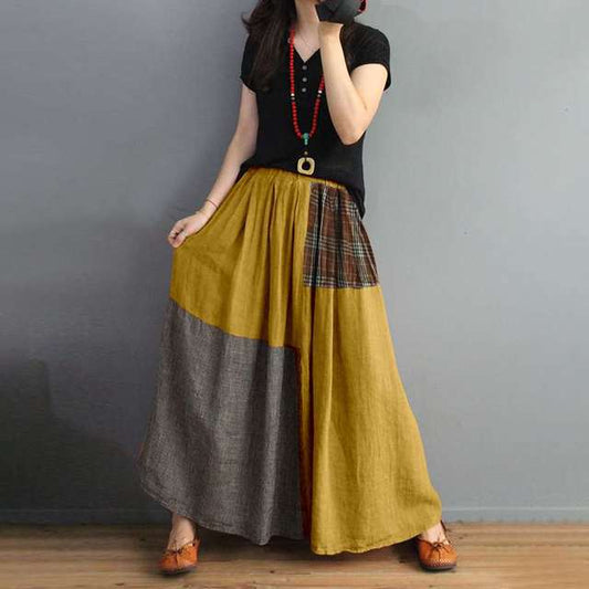 Casual Elastic Femme Maxi Skirt