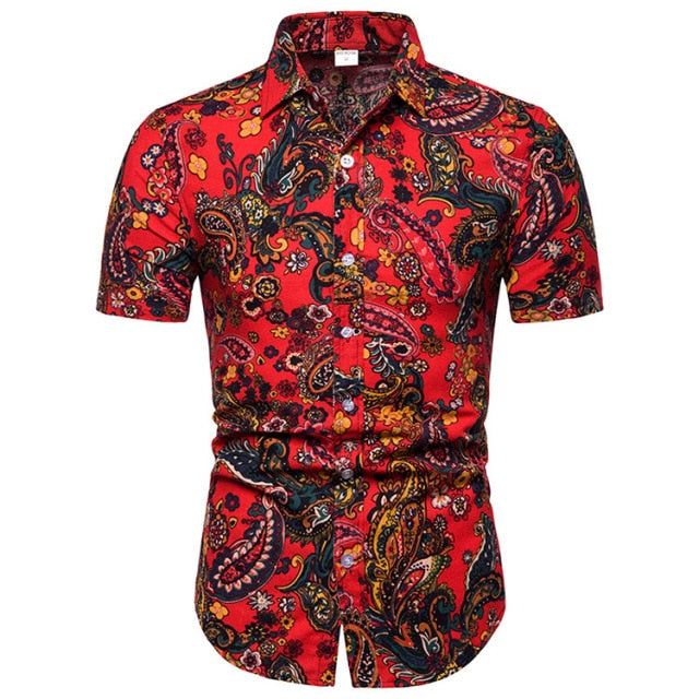 African Ethnic Print Hawaiian Shirts