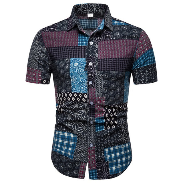 African Ethnic Print Hawaiian Shirts