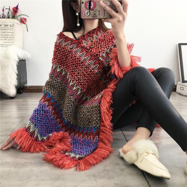 knitted Pullover Cloak - Ishka