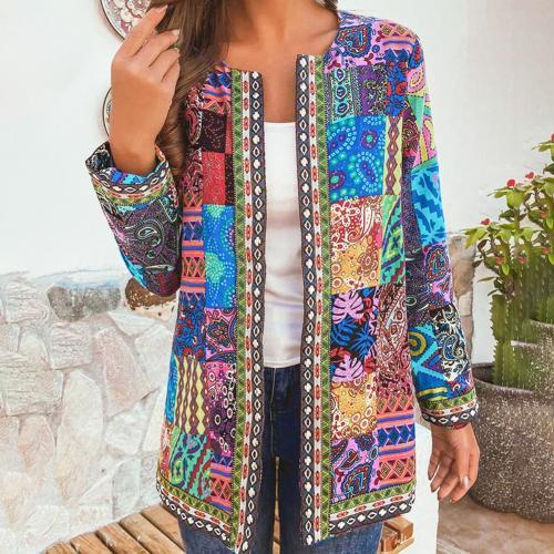 Ethnic Print Long Sleeve Jacket