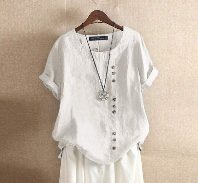Elegant Cotton Casual  Blouse