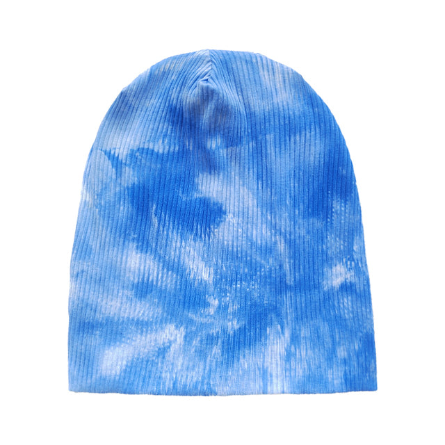 Winter Casual Cotton Ribbed Tie Dye Beanie Hat