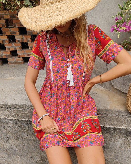 V-neck Summer Dress - Ishka