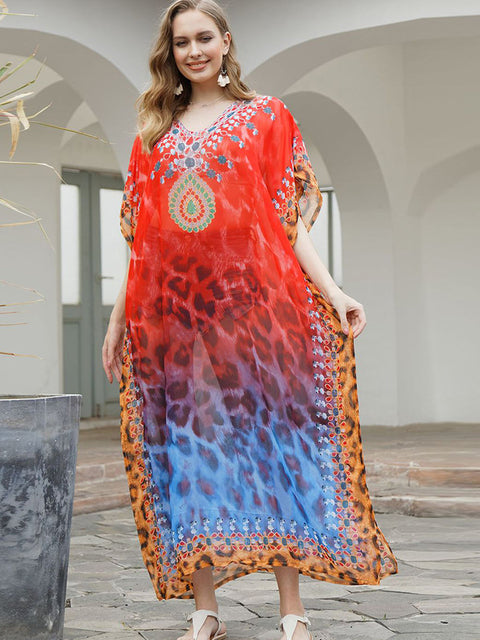 Chiffon Plus Size Bikini Cover Up Maxi Dress