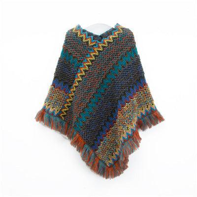 Plaid Tassel Cashmere Wrap Scarf