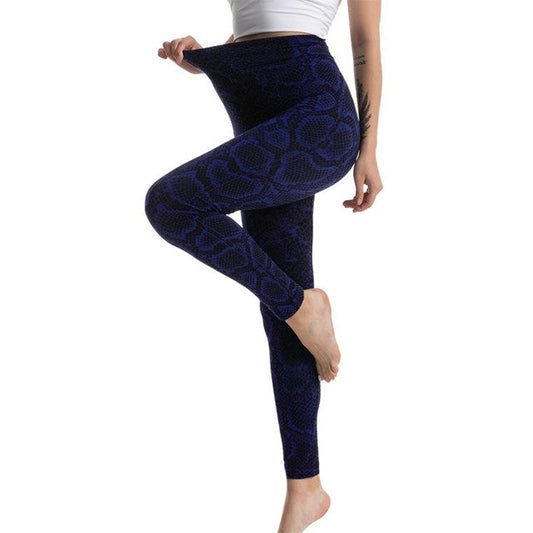 Seamless Serpentine Printed Slim Breathable Ankle-Length Pants
