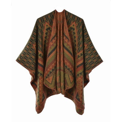 Vintage Poncho Split Scarf