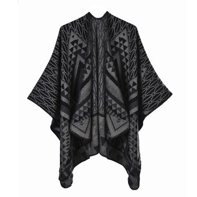 Vintage Poncho Split Scarf