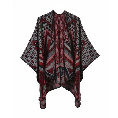 Vintage Poncho Split Scarf