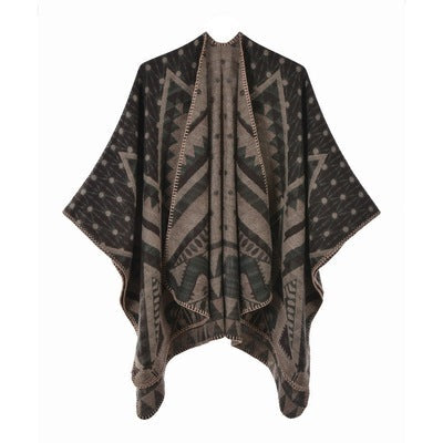 Vintage Poncho Split Scarf