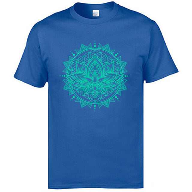 Casual Lotus Mandala Flower OM ZEN Mens T-Shirt