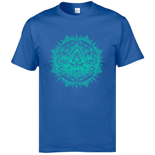 Casual Lotus Mandala Flower OM ZEN Mens T-Shirt