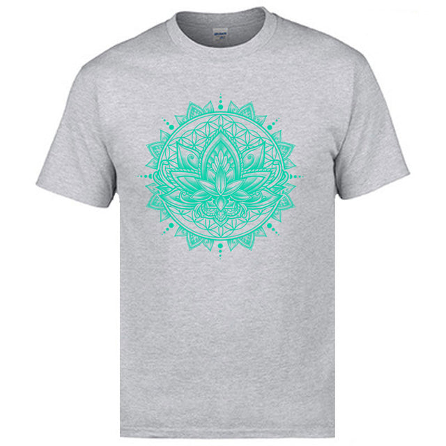 Casual Lotus Mandala Flower OM ZEN Mens T-Shirt