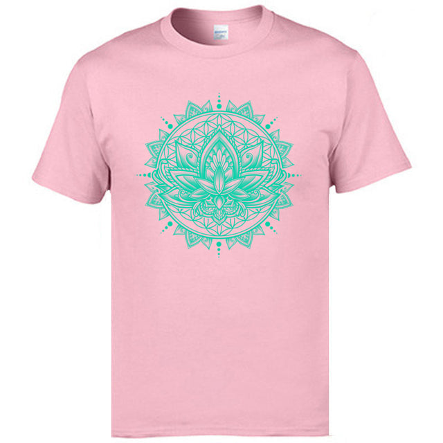 Casual Lotus Mandala Flower OM ZEN Mens T-Shirt