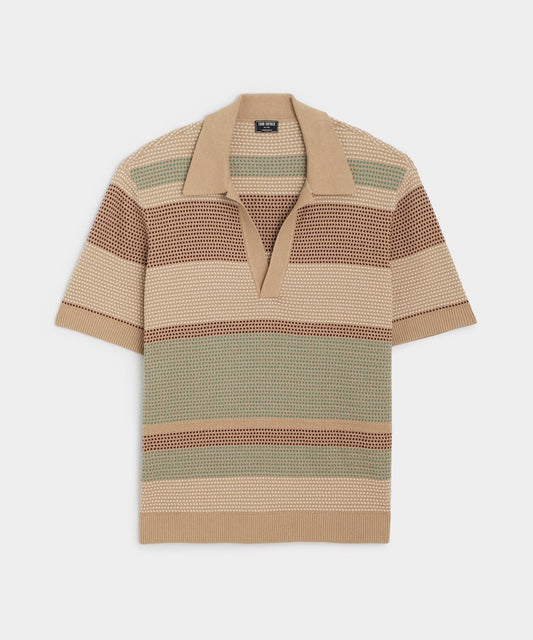 Relaxed Stripe Montauk Polo in Baja Dunes