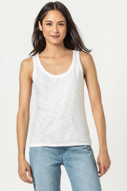 Scoop Neck Tank in White