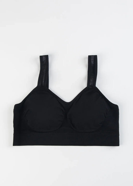 Sheer Strap Bralette in Black