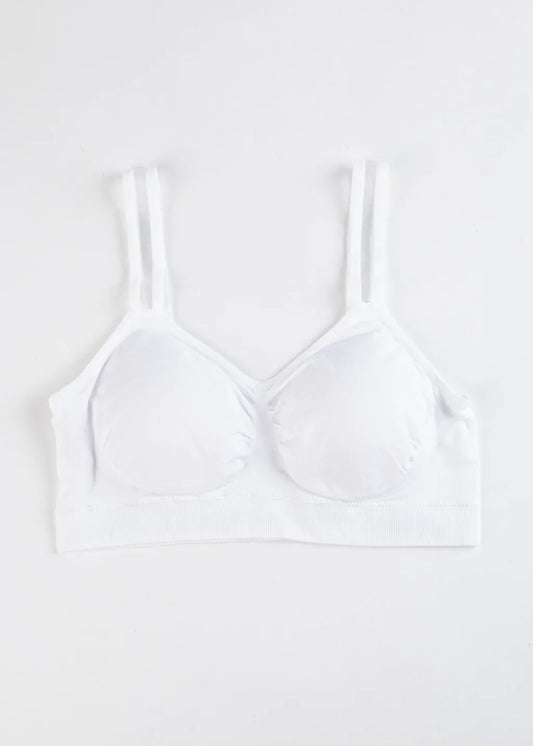 Sheer Strap Bralette in White