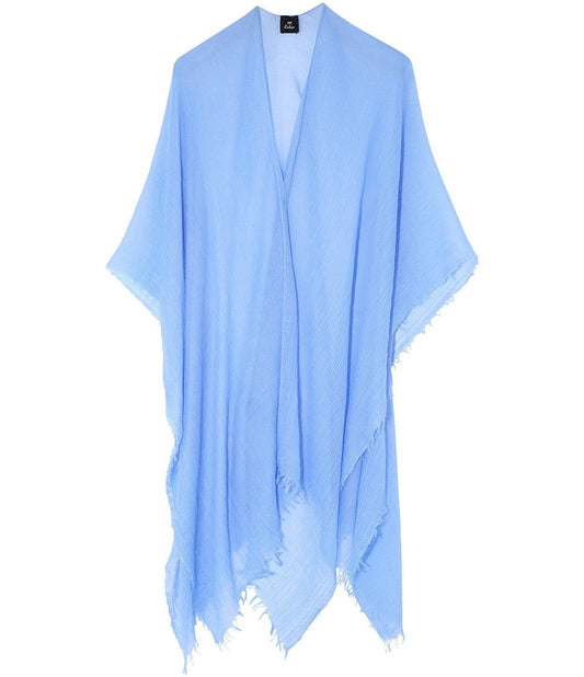 Tissue Weight Ruana in Blue
