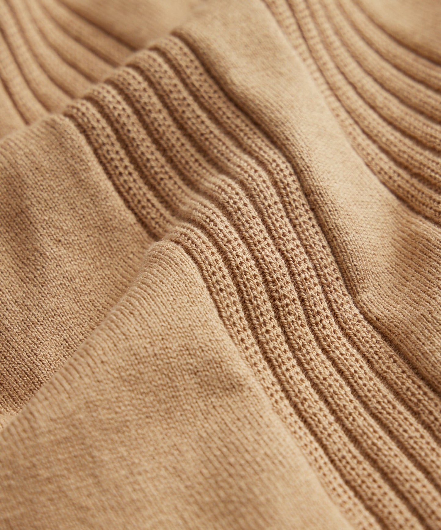 Silk Cotton Ribbed Full Placket Polo in Pine Cone