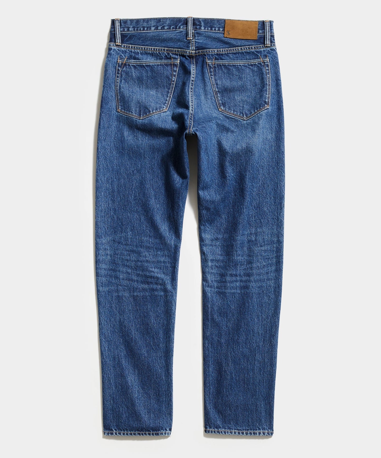 Straight Fit Selvedge Jean in Mid-Blue Wash
