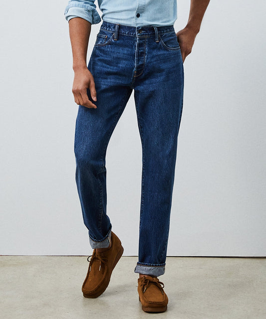 Straight Selvedge in Mid-Blue Wash