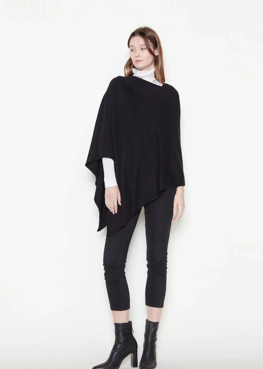 Terri Triangle Poncho in Black - Madison's Niche