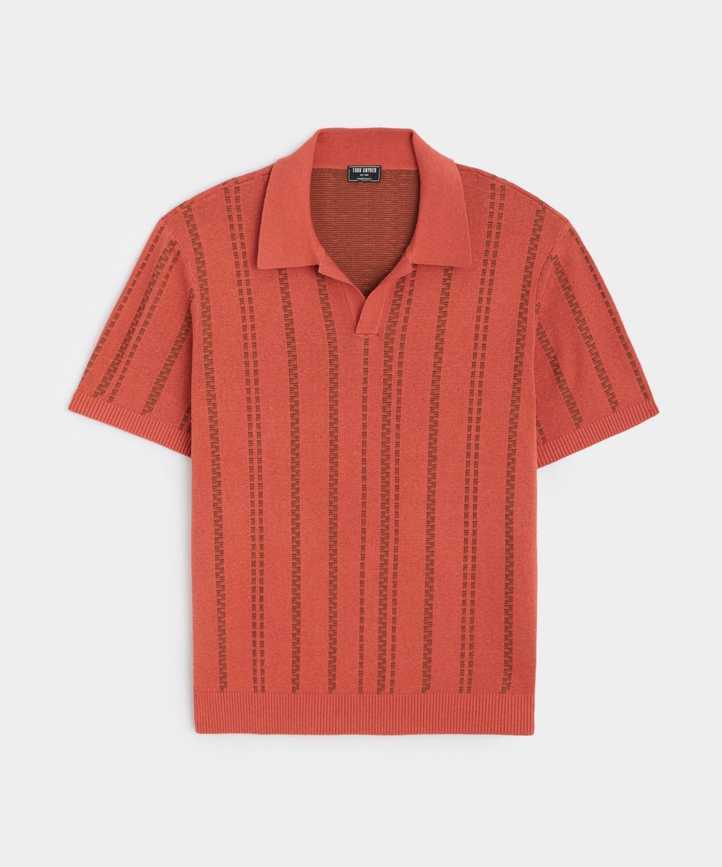 Textured Stripe Montauk Polo in Coral