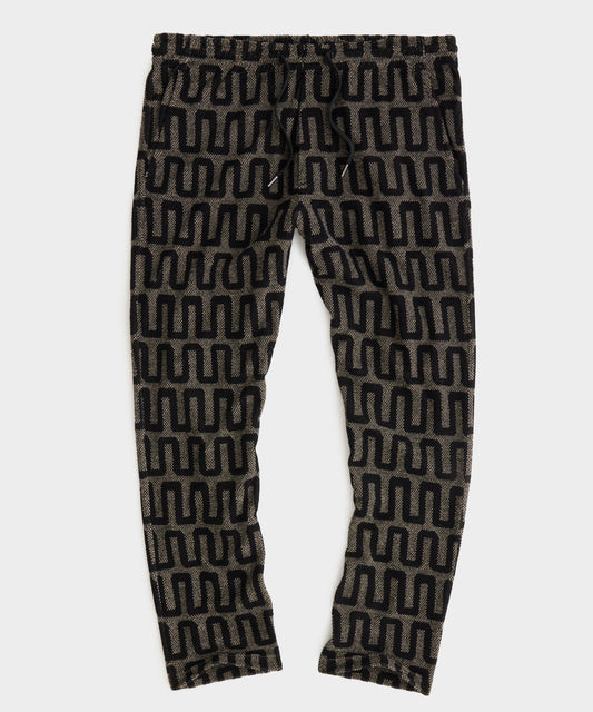 Tile Terry Beach Pant in Blacktop