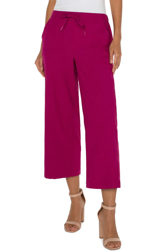 Pull On Wide Leg Crop Trouser