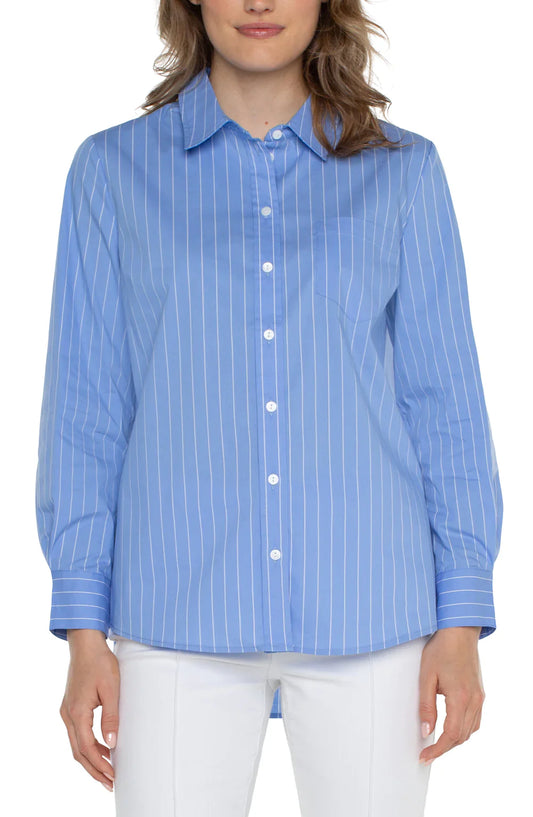 Classic Fit Poplin Shirt in Blue